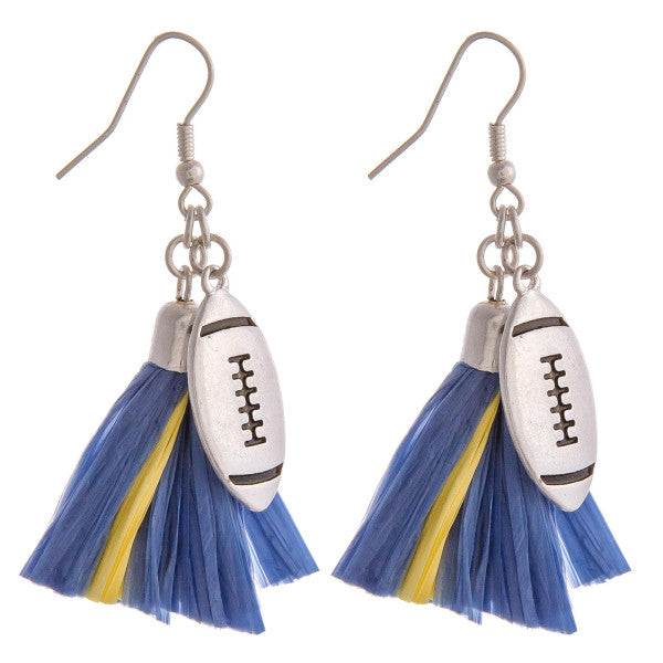 Tassle B/Y Football Earrings